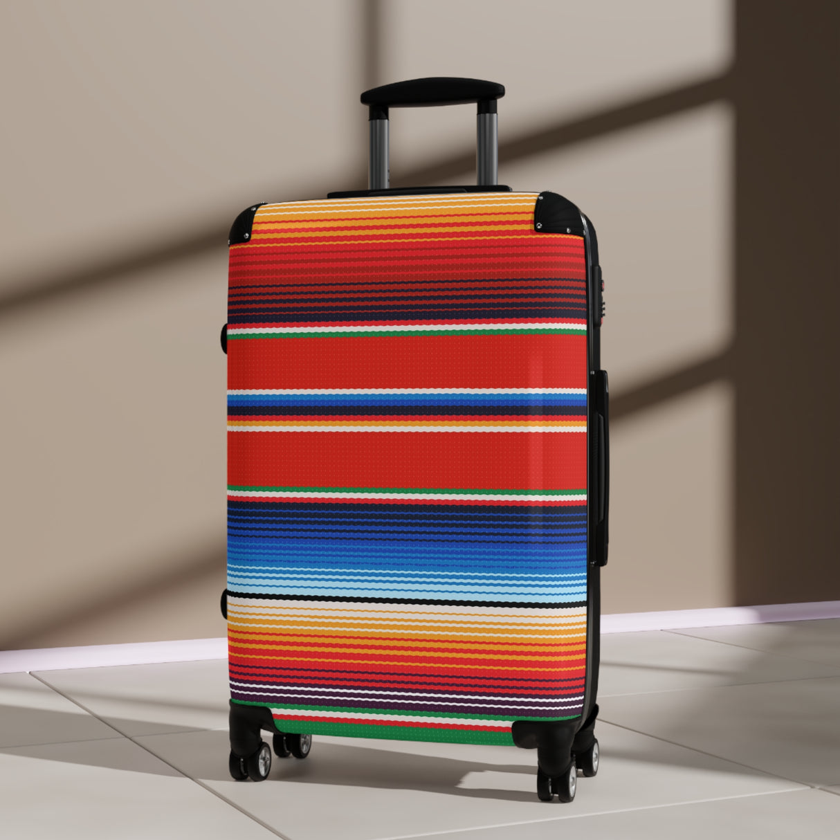 Vibrant Serape Suitcase - Travel Luggage