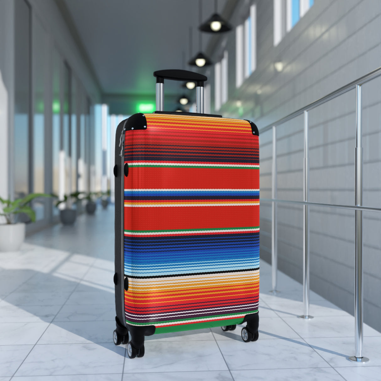 Vibrant Serape Suitcase - Travel Luggage