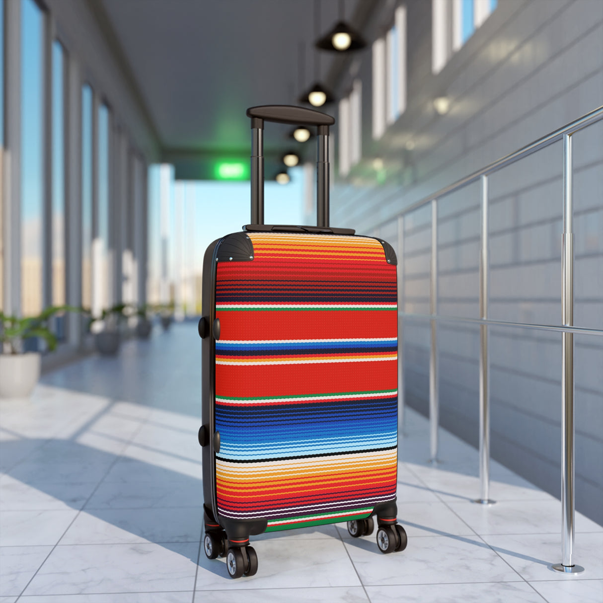 Vibrant Serape Suitcase - Travel Luggage
