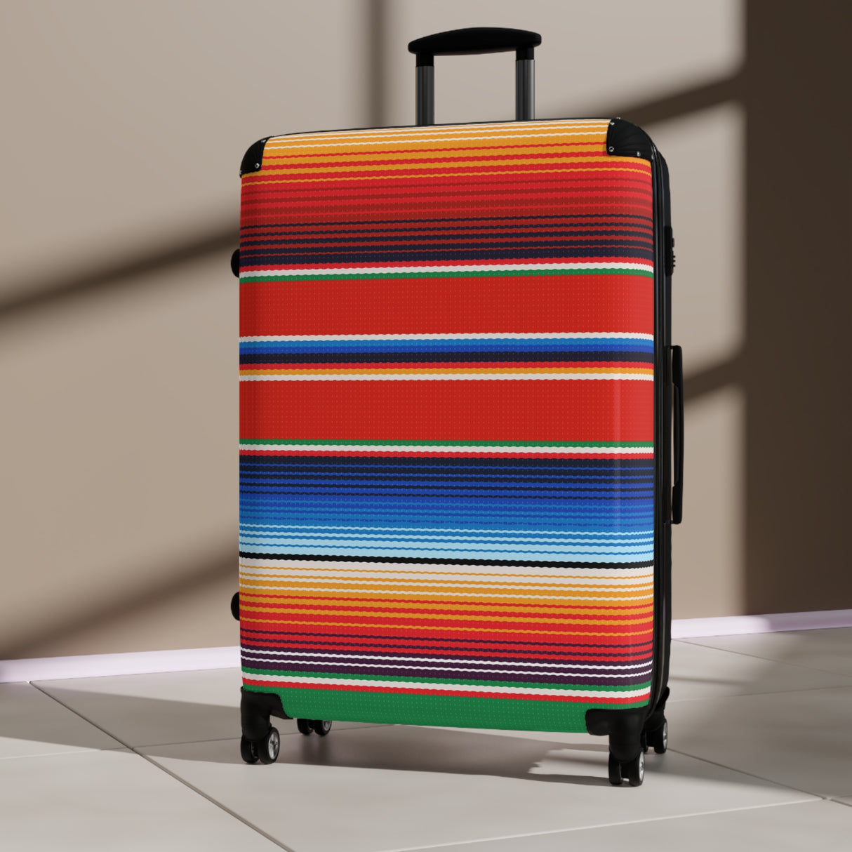 Vibrant Serape Suitcase - Travel Luggage