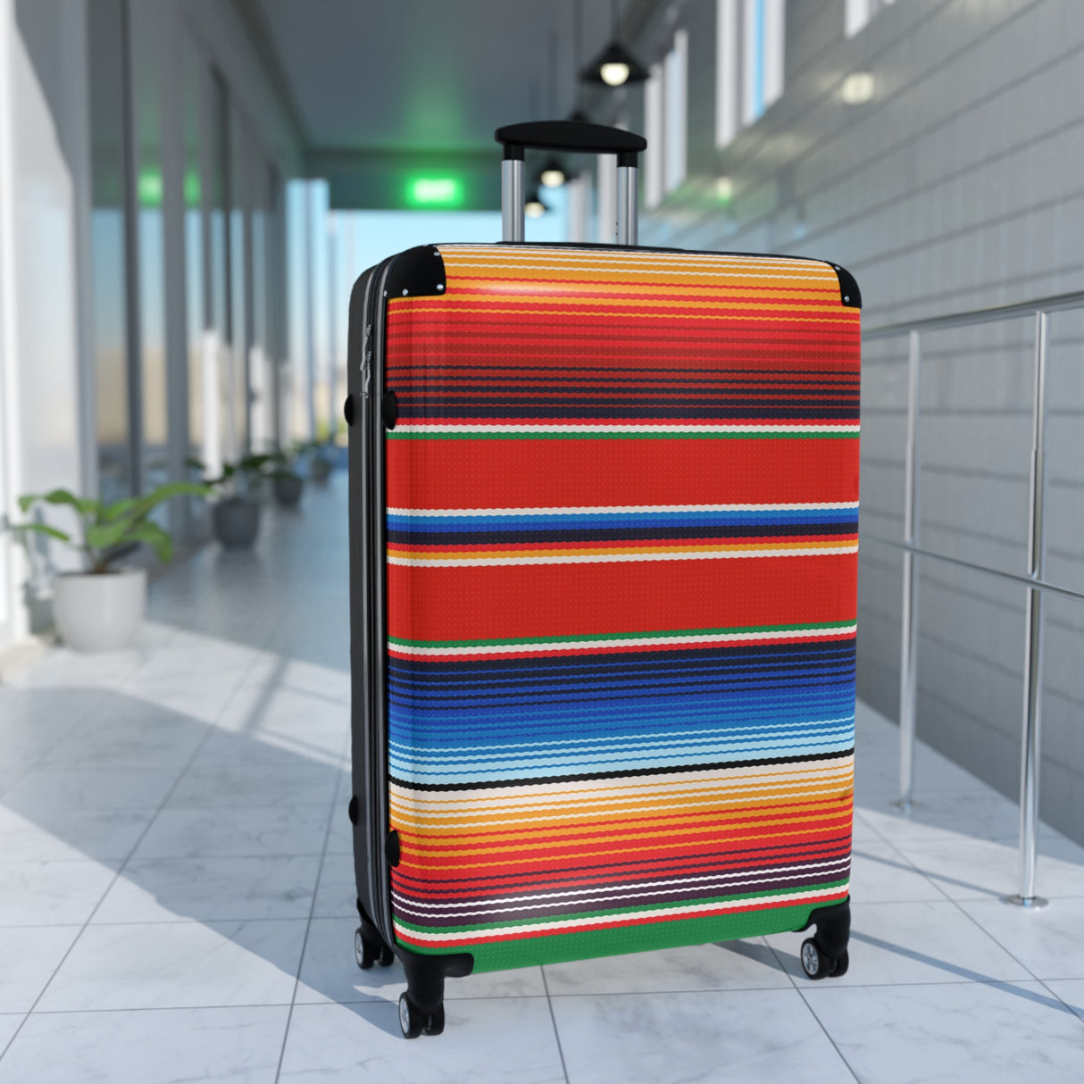 Vibrant Serape Suitcase - Travel Luggage